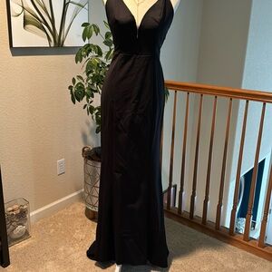 Black strappy maxi gown
